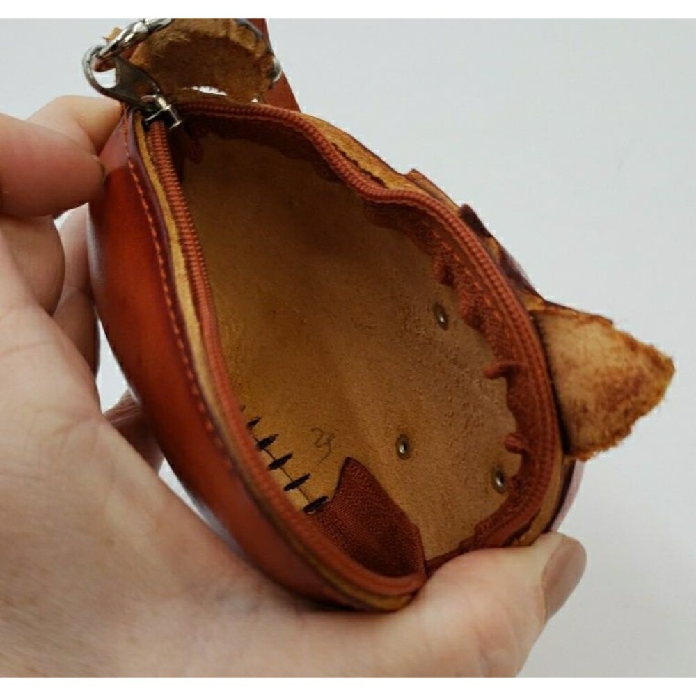 Fox Wristlet Coin Purse Cute Woodland Animal Gift Handmade Leather Mini Wallet - Picture 6 of 10